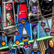 The John Wick Pro Pinball Machine playfield features.