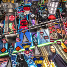 The John Wick Premium Pinball Machine playfield features.