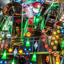 The John Wick Premium Pinball Machine playfield features.