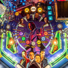 The John Wick Premium Pinball Machine playfield features.