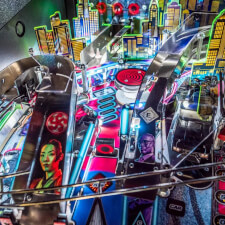 The John Wick Premium Pinball Machine playfield features.