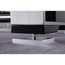 The adjustable foot on the Warrior pool table.