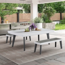 Pureline California Outdoor/Indoor pool dining table in White.