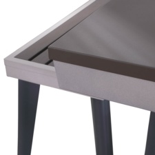 Pureline California Outdoor/Indoor table corner in Stone finish.
