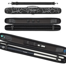 The Peradon cue case Svartur in black for 2 piece cues.