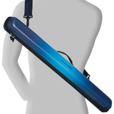 The Peradon cue case Svartur in blue for 2 piece cues.