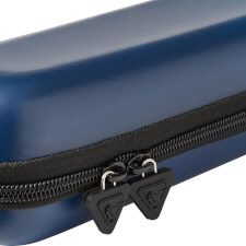 The Peradon cue case Svartur in blue for 2 piece cue zip.