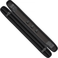The Peradon cue case Svartur in blue for 2 piece cue open.