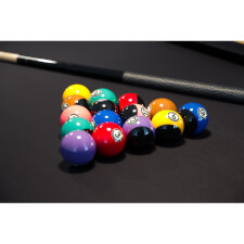 The Aramith Black ball set, available as an accessory upgrade.