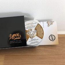 The boxed Lynch's cue balm.