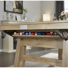 Ball storage on the Rustic Chic in Oak.