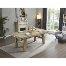 The Rustic Chic in Oak set for dining.