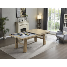 The Rustic Chic in Oak with one tabletop in place.