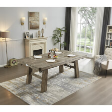 The Rustic Chic in Driftwood set for dining.