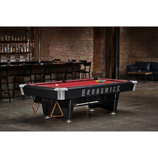 The Brunswick Black Wolf Pro Slate Bed Pool Table, with Gully Return.