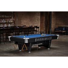 The Brunswick Black Wolf Pro Slate Bed Pool Table, with Gully Return.