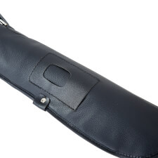 he Pureline Secure Soft case for 2 centrail joint cue close up.