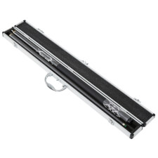Pureline Protect Alluminium Hard Case for 2 piece central joint cues open.