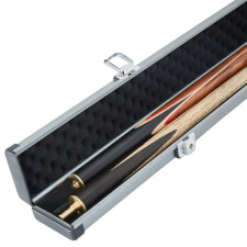 The Pureline Shield case for 3/4 joint cues open.