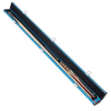 The Pureline Shield case for 3/4 joint cues in blue open.