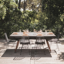The Cornilleau Origin Outdoor Pool Table Black converted into DIning Table.