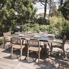 The Cornilleau Origin Outdoor Pool Table in White Converted to Dining Table.