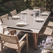 The Cornilleau Origin Outdoor Pool Table in White Converted to Dining Table.