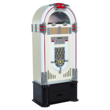 The Pureline 128V retro white jukebox with stand