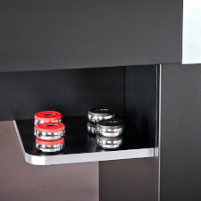 The Brunswick Delray Shuffleboard Storage Shelves.