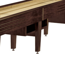 The Brunswick Andover Shuffleboard Table Shelf Storage.