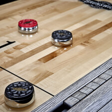 The Brunswick Sanibel 12ft Shuffleboard with Built-In Score Counter.
