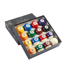 The Pureline Premium Spots & Stripes 2-Inch British Pool Ball Set