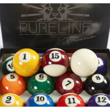 The Pureline Premium Spots & Stripes 2-Inch British Pool Ball Set