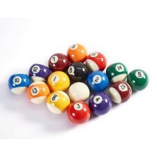 The Pureline Premium Spots & Stripes 2-Inch American Pool Ball Set