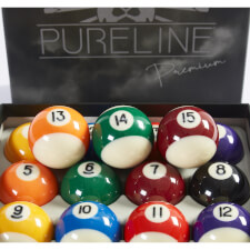 The Pureline Premium Spots & Stripes 2-Inch American Pool Ball Set