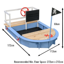 Dimensions of the Captain sandpit.