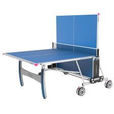 The Butterfly Garden M5 Rollaway Outdoor tennis table half closed.
