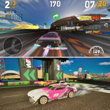 The Sega Apex Rebels arcade machine graphics.