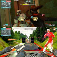 The Sega Mission Impossible Deluxe arcade machine game graphics.
