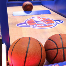 The Sega NBA Game Time Basketball arcade machine balls.
