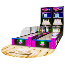 The Sega Neon Bowling arcade machine doubled with flooring.