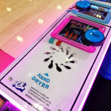 The Sega Neon Bowling arcade machine hand dryer.