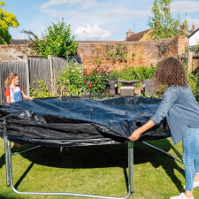 The Plum Space Zone Springsafe Trampoline and enclosure assembly.