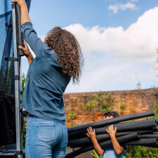 Plum Space Zone II Evolution Springsafe Trampoline and enclosure protection pads.