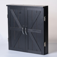 Strikeworth Premium Bristle Dartboard Black Cabinet.