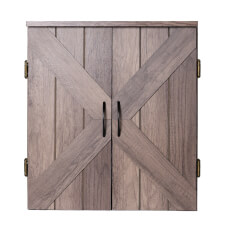 Strikeworth Premium Bristle Dartboard Driftwood Cabinet.