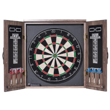 Strikeworth Premium Bristle Dartboard Driftwood Cabinet.