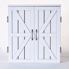 Strikeworth Premium Bristle Dartboard White Cabinet.
