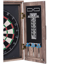 Strikeworth Premium Bristle Dartboard and LED iluminated cabinet darts.