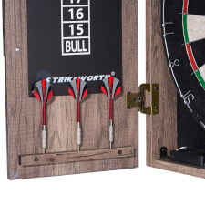 Strikeworth Premium Bristle Dartboard and LED iluminated cabinet darts.